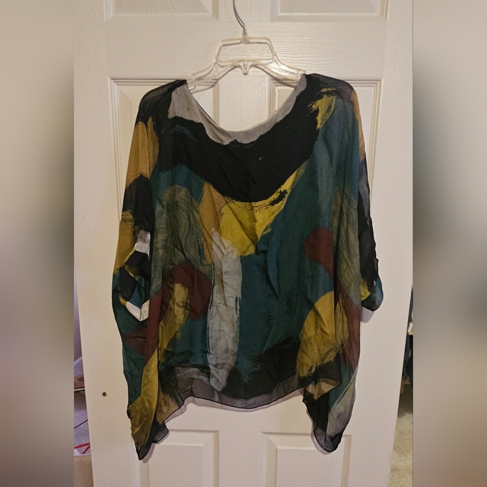 Multicolor Dance In Paris Abstract Women's Top Sz XS